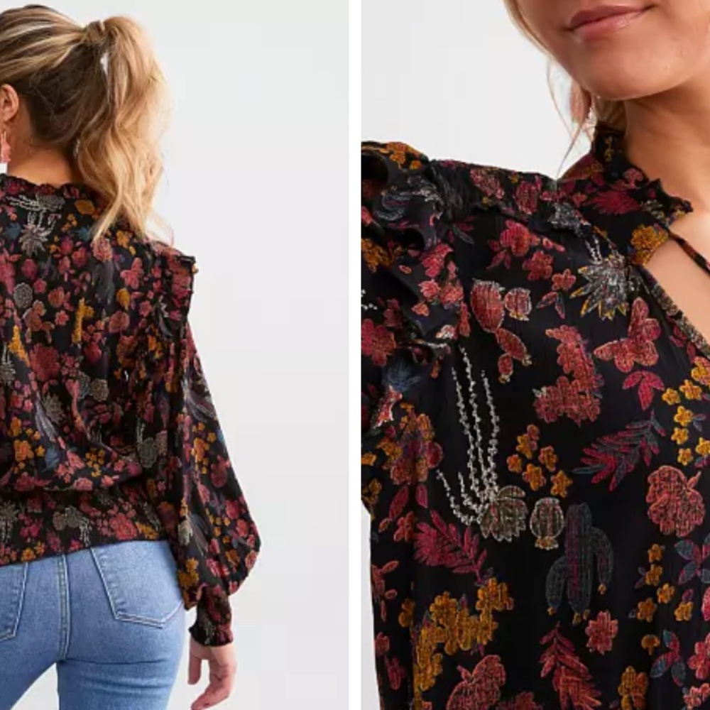 Angie Floral Ruffle Top - Picture 2 of 2
